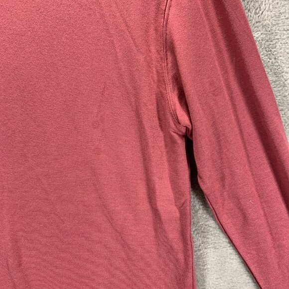 Athleta Sweatshirt Women's Medium Pink Sunrise V-Neck Thumb Holes Stretchy - Picture 9 of 13